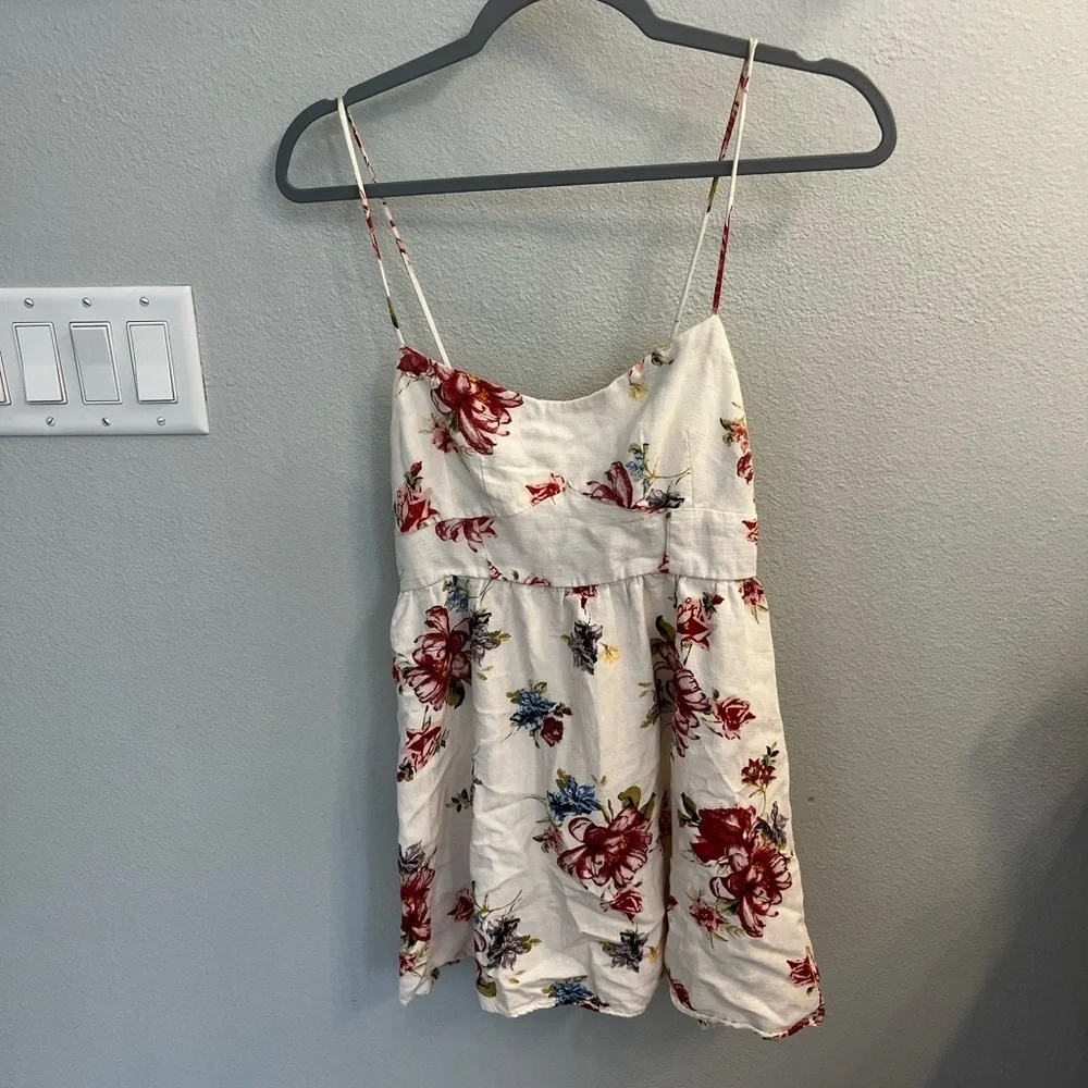 Zara floral linen mini dress - Picture 3 of 8